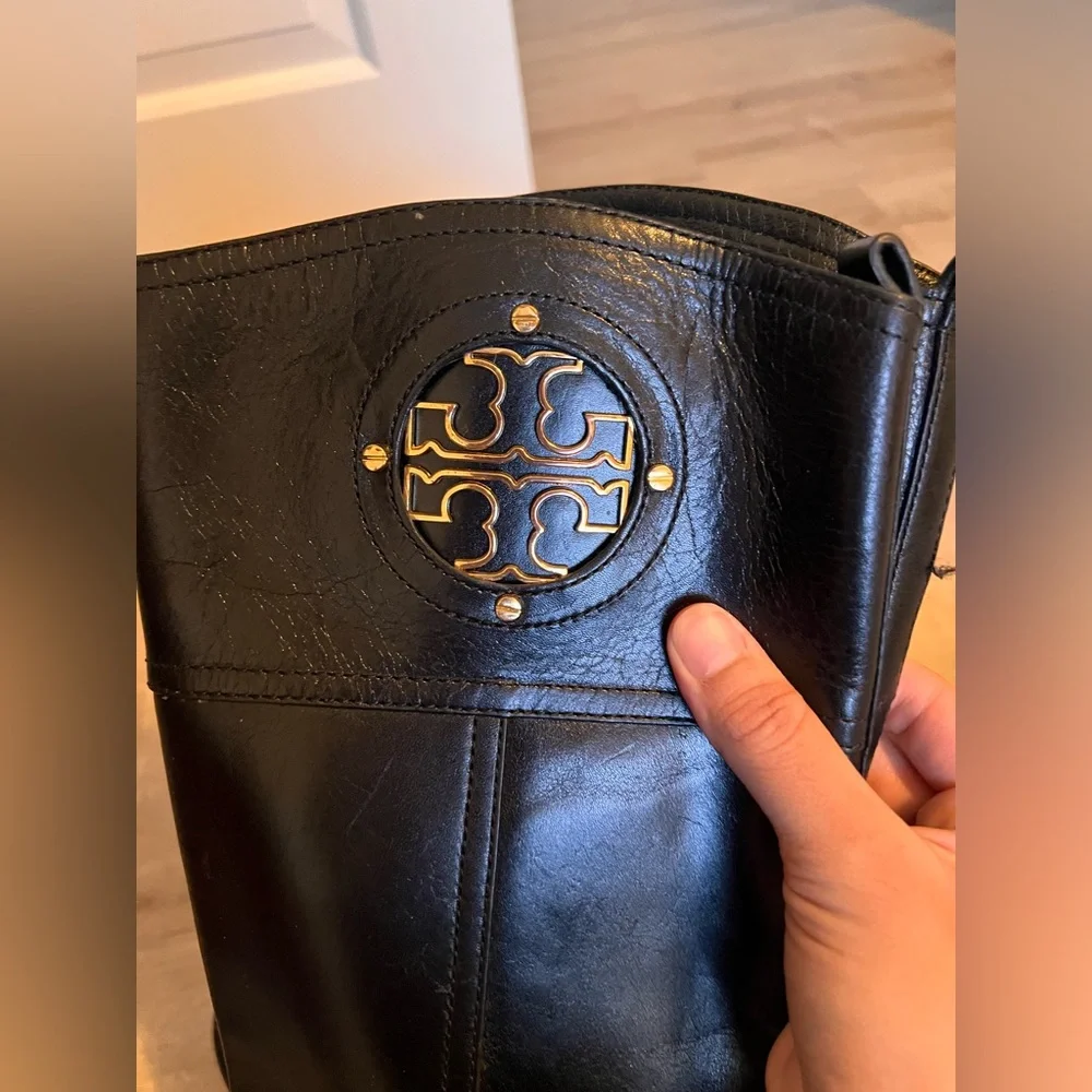 Tory Burch Kiernan Black Ridding Leather Boots size 6